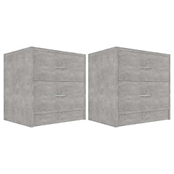 Maison Chic Lot de 2 Tables de chevet - Tables de Nuit Gris béton 40 x 30 x 40 cm Aggloméré