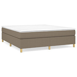 vidaXL Sommier à lattes de lit avec matelas Taupe 180x200 cm Tissu