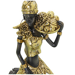 Figurine Décorative Alexandra House Living Doré Acrylique Plastique Mélamine Africaine 13 x 9 x 19 cm