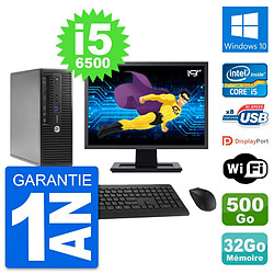 PC HP 400 G3 SFF Ecran 19" Intel i5-6500 RAM 32Go Disque 500Go Windows 10 Wifi · Occasion 