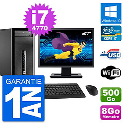 PC Tour HP 400 G1 Ecran 27" Intel i7-4770 RAM 8Go Disque 500Go Windows 10 Wifi · Occasion 