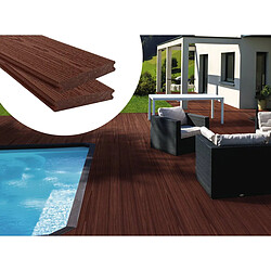 Habitat Et Jardin Lot de 3 lames de terrasse en composite coextrusion - Long: 2,4m - 1m2- Marron