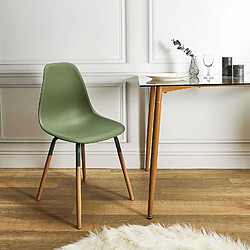 Toilinux Lot de 4 Chaises scandinave Phenix en polypropylène et métal - Vert