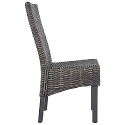 Acheter Maison Chic Lot de 4 Chaises à manger,Chaise pour cuisine marron rotin Kubu et bois de manguier -MN27896