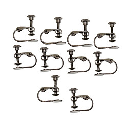 Clips d'oreille de vis réglable de 10pieces pour des découvertes de bijoux noir