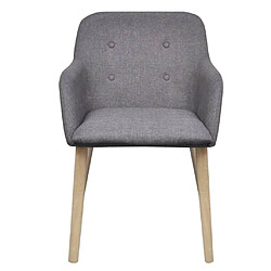 Avis Maison Chic Lot de 6 Chaises à manger,Chaise pour cuisine gris clair tissu et chêne massif -MN30936