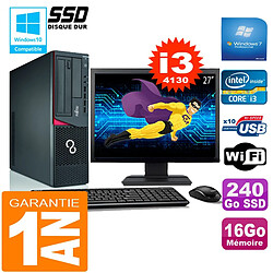 PC Fujitsu Esprimo E720 E85+ SFF I3-4130 16Go Disque 240Go SSD Wifi W7 Ecran 27" · Occasion 