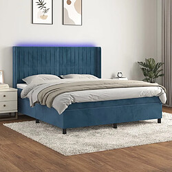 Sommier à lattes,Cadre à lattes de lit pour Adulte matelas et LED Bleu foncé 180x200 cm -MN93776