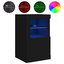 Maison Chic Commode Buffet - Meuble de rangement avec lumières LED noir 41x37x67 cm -GKD97049