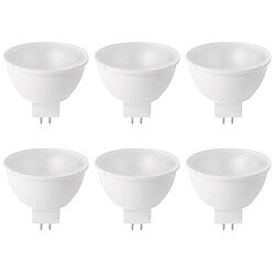 Lot 6 Ampoules réflecteur LED GU5.3 Eclairage 5W blanc chaud