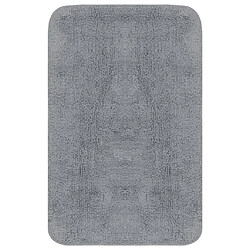 vidaXL Jeu de tapis de salle de bain 3 pcs Tissu Gris