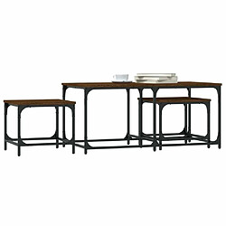 Avis Maison Chic Ensemble de 3 Tables basses gigognes,Table Console pour salon chêne marron bois d'ingénierie -MN77267