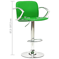 vidaXL Tabourets de bar lot de 2 vert cuir artificiel pas cher