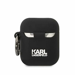 Karl Lagerfeld KLA2RUNIKK Coque pour Airpods 1/2 Noir Silicone Karl Head 3D pas cher