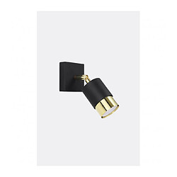 Luminaire Center Spot Nero Single Acier Noir,doré 1 ampoule 16cm