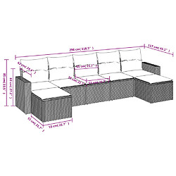 Avis vidaXL Salon de jardin avec coussins 7 pcs marron résine tressée