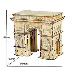 Universal Jeu de puzzle 3D en bois Arc de Triomphe Modèle Jouets Cadeaux pour enfants Puzzle (Or) 