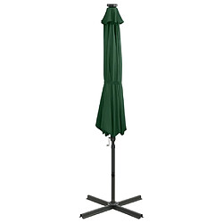 Acheter vidaXL Parasol de jardin en porte-à-faux et mât et lumières LED vert