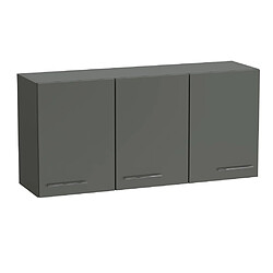 Avis Inside 75 Ensemble de rangement pont 3 portes gris graphite mat largeur 330 cm