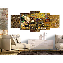 Decoshop26 Tableau sur toile en 5 panneaux décoration murale image imprimée cadre en bois à suspendre Baiser sur la joue (5 parties) large 225x100 cm 11_0007741