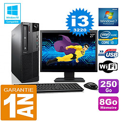 PC Lenovo M92p SFF Core I3-3220 Ram 8Go Disque 250 Go Wifi W7 Ecran 27" - Occasion