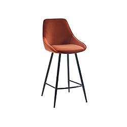 Avis Vente-Unique Lot de 2 tabourets de bar - Velours - Terracotta - MASURIE