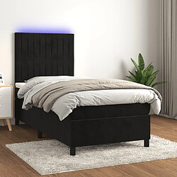 Sommier à lattes LED,Cadre à lattes de lit avec matelas pour Adulte Noir 80x200cm Velours -MN54431