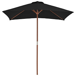 Avis vidaXL Parasol de jardin avec mât en bois noir 150x200 cm