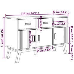 vidaXL Buffet OLDEN gris et marron 114x43x73,5 cm bois massif de pin pas cher