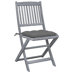 Maison Chic Lot de 4 Chaises pliables d'extérieur avec coussins | chaises de jardin | Fauteuil Relax Bois d'acacia -GKD21750