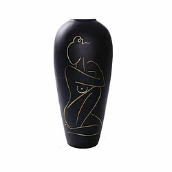 Vase DKD Home Decor Femme Noir Résine Moderne (34 x 34 x 73,5 cm) 