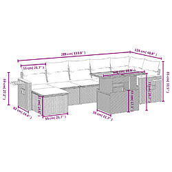 Avis vidaXL Salon de jardin 8 pcs avec coussins noir résine tressée