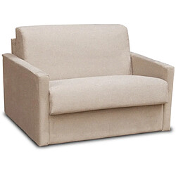 City Fauteuil convertible Aosta tissu beige couchage 75x195 cm