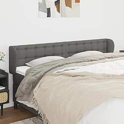 Maison Chic Tête de lit scandinave avec oreilles,meuble de chambre Gris foncé 163x23x78/88 cm Tissu -MN14609