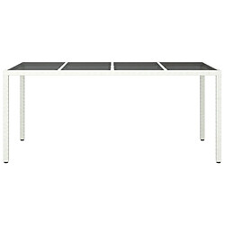 Avis Maison Chic Table de jardin | Table d'extérieur Blanc 190x90x75 cm Verre trempé/résine tressée -GKD26187