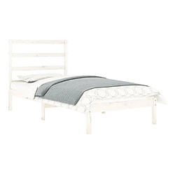 Avis Maison Chic Lit Moderne Chambre - Cadre/structure de lit pour adulte Blanc Bois massif 90x190 cm Simple -MN24350