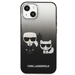 Karl Lagerfeld Gradient Ikonik Karl & Choupette - Coque pour iPhone 13 mini (Noir)