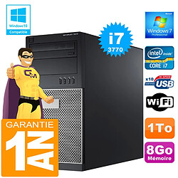 PC Tour DELL 7010 Core I7-3770 Ram 8Go Disque 1 To Graveur DVD Wifi W7