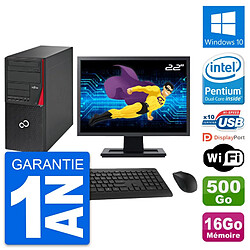 PC Tour Fujitsu P720 Ecran 22" Intel G3220 RAM 16Go Disque 500Go Windows 10 Wifi - Occasion