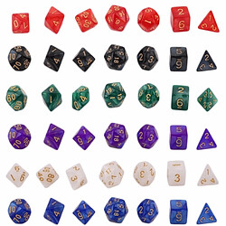 Wewoo Jeu de 5 jeux créatifs de de rôle de dés multicolores de DND mélangés Rouge pas cher