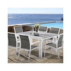 Wilsa Garden Salon de jardin moderne 6 personnes Modulo blanc.