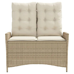 Avis Maison Chic Banc inclinable de jardin avec coussins| Banc d'extérieur beige résine tressée -GKD74696