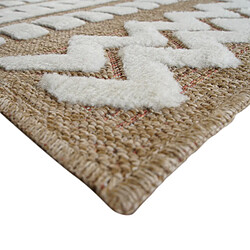 Avis Thedecofactory JUTE RELIEF MEX - Tapis effet jute à motif géométrique en relief blanc 160x230