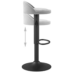 vidaXL Tabouret de bar Gris clair Velours pas cher