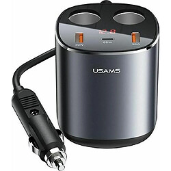 Acessório Usams Rozga???nik Samochodowy 2Xusb-A/ 1Xusb-C C28 245W Szary/Grey Cc151Tc01 (Us-Cc151) 