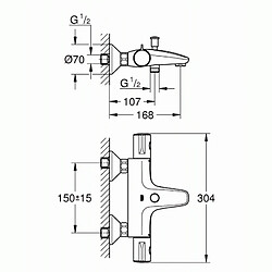 mitigeur - bain / douche - thermostatique - grohe grohtherm 800 - grohe 34569000