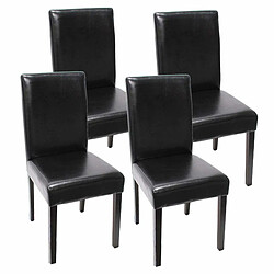 Decoshop26 Lot de 4 chaises de salle à manger synthétique noir pieds foncés CDS04146 