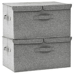 Maison Chic Lot de 2 Boîtes de rangement,Boîtes de stockage Tissu 50x30x25 cm Gris -MN178600