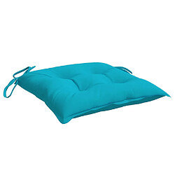 Acheter vidaXL Coussins de chaise lot de 2 turquoise 50x50x7 cm tissu oxford