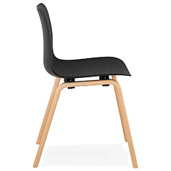 Avis Alterego Chaise scandinave 'PACIFIK' noire avec pieds en bois finition naturelle